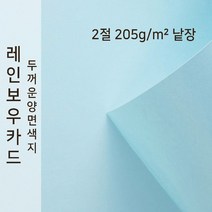 레인보우카드 종이문화 두꺼운양면카드지 2절 낱장 No.15 아쿠아블루, 1장