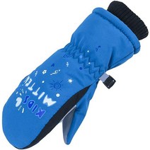 XTACER 아동용 스키 스노우 장갑 유아용 장갑 스노우보드 겨울 따뜻한 추운 날씨 장갑 남아 여아 아동용 블루. XX-Small, X-Small_Blue