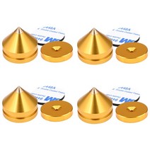 피아노 캐스터 컵 소음 방지 스피커 스탠드 발 패드 오디오 라우드 무소음 알루미늄 구리 금속 스파이크 콘 바닥 못 세트, gold