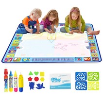 8 가지 유형 매직 워터 드로잉 매트 및 펜 쓰기 낙서 보드 색칠하기 책 그림 도구 교육 완구 어린이를위한 어린이 선물|Drawing Toys|, 1개, K 100x70cm Luminous