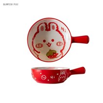 BLOWFISH FUGU도자기 손잡이그릇4p/1p우동그릇 손잡이 스프그릇 북유럽 라면 그릇 그릇 세트 우동숟가락도자기, A