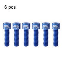 자전거부품 자전거튜닝 자전거부속 Jiboo 6pcs 줄기 나사 항공 학년 7075 알루미늄 합금 m5 17mm 도로 mtb 볼트 사이클링 액세서리, 푸른
