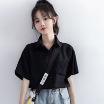 빅사이즈 패턴 아사면 셔츠 버튼 쁘띠 상큼한 더블 캐주얼 상의 나들이 블라우스