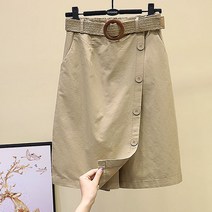 여성 스커트 바지 솔리드 스트레이트 팬츠 중간 길이 새로운 패션 여름 2021