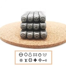 가죽공예 스탬프 각인 도장 몰드 금속 스탬핑 세트 로고 DIY 쥬얼리 제작 도구 3mm 12 개 가죽 스탬프 펀, 01 12pcs set