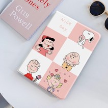 스누피 아이패드 케이스 가죽 커버 에어 프로 미니 강화 필름 펜 슬롯