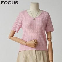 포커스 브이넥꽈배기반팔 FM2E7KT0464
