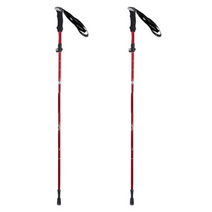 2개 1세트 접이식 등산스틱 듀랄루민 휴대용 등산지팡이, 롱_레드