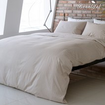 [바운티풀] 호텔침구 사틴면100% 60수 이불커버 스트라이프 Q