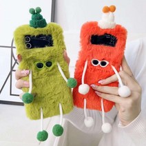 삼성 갤럭시 Z플립4 Z플립3 귀여운 선글라스 비니 캐릭터 폼폼이 털 퍼 뽀글이 보들보들 겨울 하드 케이스