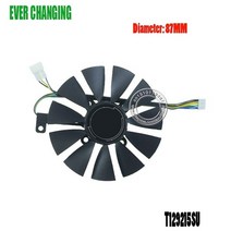 그래픽카드 팬 수리 부품 87mm 쿨러 asus gtx1060 1070 ti rx 470 570 580 그래픽 카드 everflow t129215su pld09210s12hh, 두 개의 커넥터