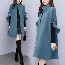 FANSYLI 여성 망토 짧은 코트 가을과 겨울 새로운 패션 두꺼운 작은 모직 코트 72 9A20