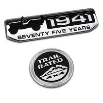 지프 75주년 1941 TRAIL RATED 엠블럼 랭글러 체로키 레니게이드 컴패스, TRAIL RATED 실버