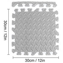 집에서하는필라테스 층간소음 두꺼운 요가 와이드 홈트레이닝 매트 12PCS 30*30cm EVA 요가 매트 Anti-slip, 01 Gray_01 16pcs