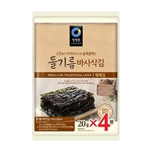 청정원 들기름 바사삭김 20g x 4봉, 기타