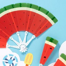 수박부채만들기 부채만들기 그림그리기 공작시간 미술놀이 미술시간 그림 아이 캘러그라피 방과후, 단품, 단품