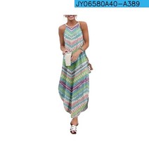 리조트룩 해외여행여름옷 마린룩 손으로 그린 인쇄 패치 워크 여성 캐주얼 반소매 캐미솔 드레스 느슨한 긴