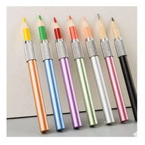 고급 몽땅 몽당 연필 홀더 깍지 펜슬 그립 4color [알루미늄 색연필 익스텐더 길이 연장 끼우개 미술 문구, 에메랄드그린