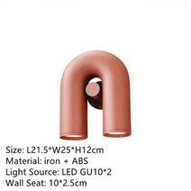 카페조명 침실무드등 식탁등인테리어 참신한 Ins 창조적 인 u 모양 거실 Led 샹들리에 북유럽 디자이너 아파트 전시회 홈 장식 행 램프 기구, 05 Wall lamp-A