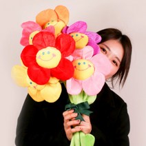 갓샵 스마일꽃 인형 플라워 장미 꽃인형, 30cm