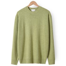 [오버나인] 남자 리얼 캐시미어 니트 라운드 긴팔 스웨터