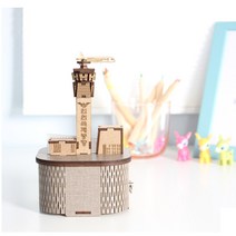 영공방 DIY 회전우드오르골 인천국제공항 나무입체모형 입체퍼즐 3D모형퍼즐 목재키트 YM-957