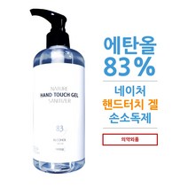 대경제약 네이처 핸드터치 겔 손소독제 83% 에탄올 500ml, 1개