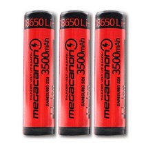 (3개세트) 메가캐논 충전지18650 3500mAh 충전배터리, 1개입