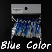 Bimoo 2bags 16pcs 부드러운 오징어 스커트 낚시 도구 바다 낚시 부드러운 미끼 문어 미끼 스레드 스커트 믹스 컬러 루모 레드 블루 5cm, 2 가방 파란색