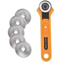 미싱부속나라 로터리 커터 가죽 원단 원형컷팅칼 사이즈 28mm 45mm, 28mm커터칼날5개포함, 1개