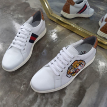 [하크수제화] 주문시 국내제작 049펀칭 호랑이 천연소가죽 남여공용 골프화겸용 운동화 화이트 (225~285)