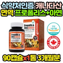 캐나다산 먹는 프로폴리스 아연 영양제 90캡슐 BEEPROPOLIS 홈쇼핑 코스트코 구강 할머니 할아버지
