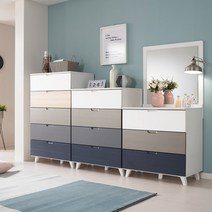 퍼니아트 루카 광폭 4단서랍장 800, 바디화이트_혼합색