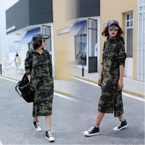 밀리터리 앞지퍼 후드롱원피스 후드원피스 F95502리아네 상점