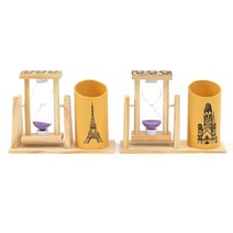 베이직 모래시계 펜꽂이 2p세트(퍼플) 연필 볼펜통, 단품