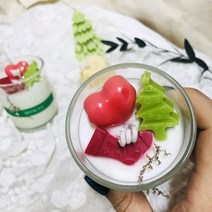 [제이쥬] 크리스마스초 하트트리 캔들 /소이캔들 오브제 인테리어소품 필라캔들 향초 아로마캔들 성탄절선물 연말선물 소이캔들 홈카페 캔들선물 방향제, 선택안함, 블랙체리