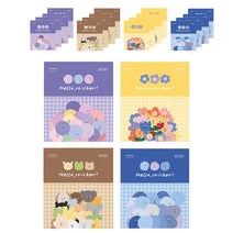 리리월드 감성 다꾸 귀여운 리무버블 얼굴 이모티콘 스티커 4종, 얼굴 스티커 4종 (400매입)