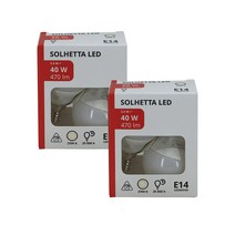 이케아 솔헤타 LED전구 E14 470루멘 2021G3 2개