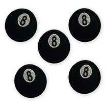 다리미로 붙이는 8볼 포켓볼 미니 열접착 자수 와펜 3cm 5개입