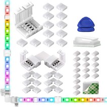 LED 라이트 스트립 커넥터 4 핀 RGB LED 조명 커넥터 Gapless 커넥터 SMD 5050 LED 스트립 용 LED 스트립, 하나, 보여진 바와 같이