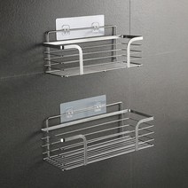 HEZO헤조 욕실 주방 다용도 무타공 스텐 SUS304 일자 고급 선반, L(대)×2개