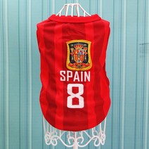프렌치 불독옷 중형견 대형견 2022 축구 셔츠 여름 개 옷 작은 큰 개를 위한 스포츠 티셔츠 래브라도 프랑, 07 Spain_05 XL