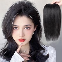 붙이는 똑딱이 가발 핀 옆머리 앞 부분가발 30cm, 라이트브라운