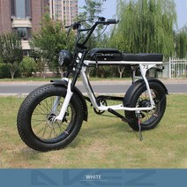 전기자전거 전기자전거렌탈 전기 자전거 레트로 E-BIKE 20*4.0 인치 48V 1500W 18Ah S3RX 배터리 크로스 컨, 01 WHITE, 01 500W13Ah