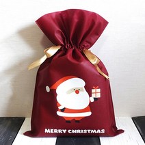 선물산타 크리스마스 부직포 포장지 선물포장 개별포장지 휴대용미니선물가방, 선물산타 부직포백