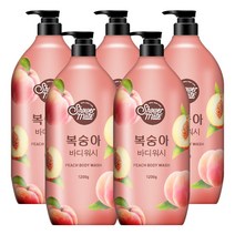 샤워메이트 복숭아 바디워시 과일향, 1200g, 5개