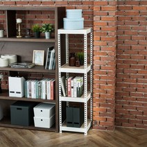 하트랙 무볼트 앵글 500x500x900x4단 선반 매립형, 블랙