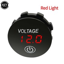 DC 5V-48V LED 패널 디지털 전압 측정기 자동차 차량용 바이크 오토바이 배터리 용량 디스플레이 터치 ON/O, 01 red