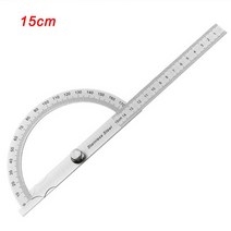 각도기 금속 도구 180 각도 눈금자 스테인레스 스틸 목수 회전 측정 눈금자 10-15cm 목수 각도 눈금자, 01 WHITE
