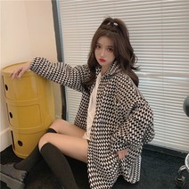 더엣지있게 재킷 여성용 오버 사이즈 셔츠 코트 2022 새로운 봄 가을 다목적 느슨한 BF 유휴 스타일 중간